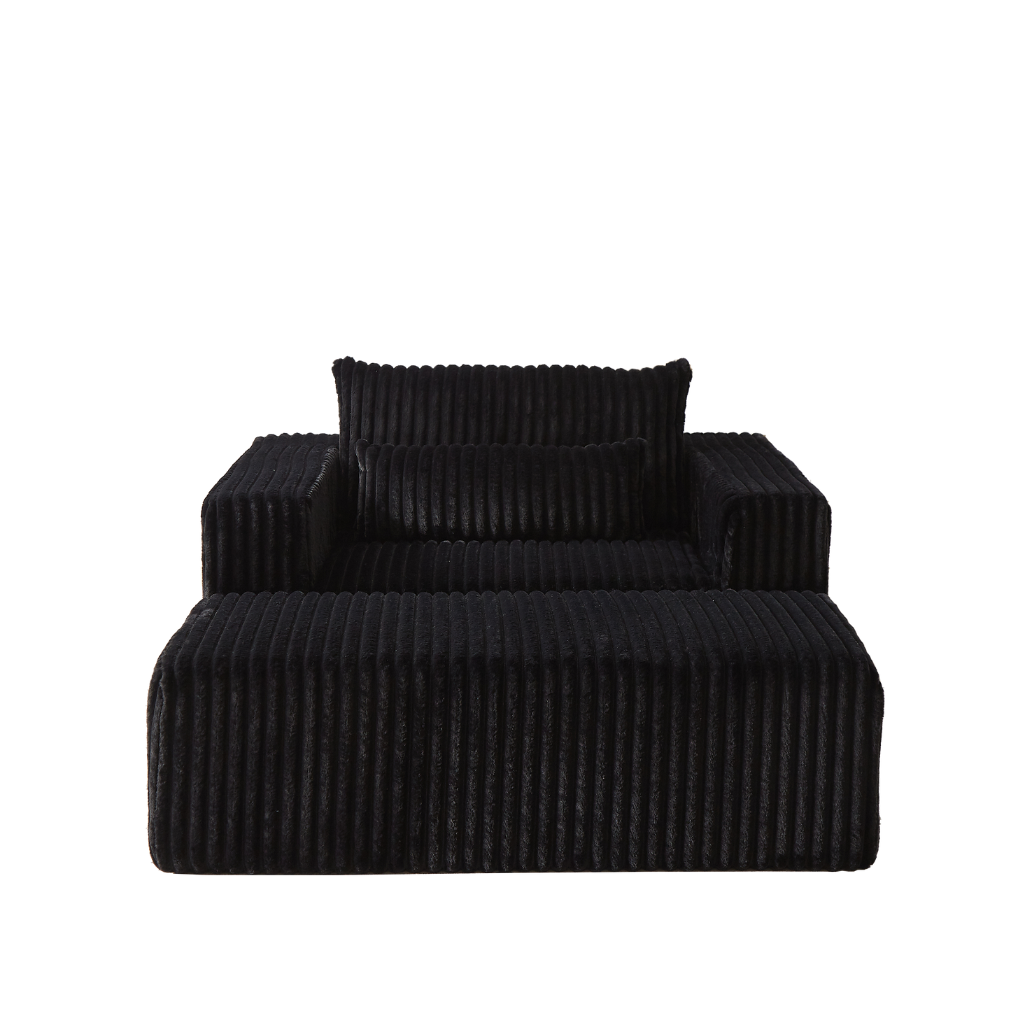 75-Inch Corduroy Sponge Sofa Lounge Chair With Removable Footrest,No Assembly Required,Fluffy Modern Sleeper Chair
