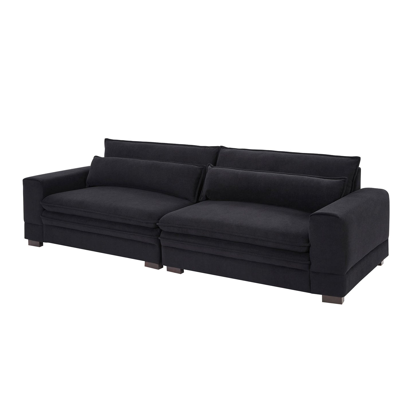104.72 Inch Fabric Couches for Living Room, Mid Century Modern Sofas  for Bedroom, Apartment, Office BLACK