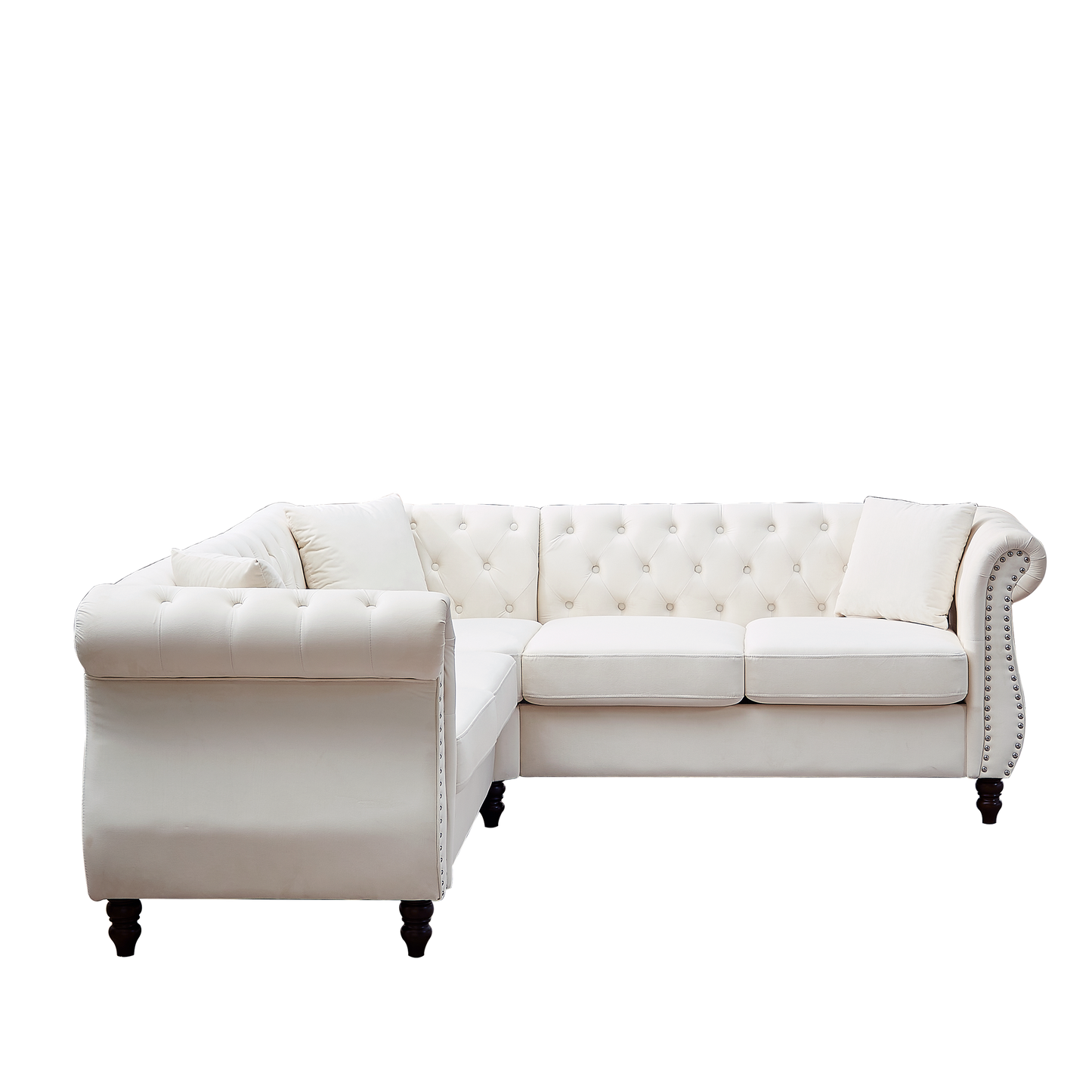83.5-Inch Oversized Corner Sofa Covers, L-Shaped Sectional Couch,   5-Seater Corner Sofas With 3 Pillows for Living Room