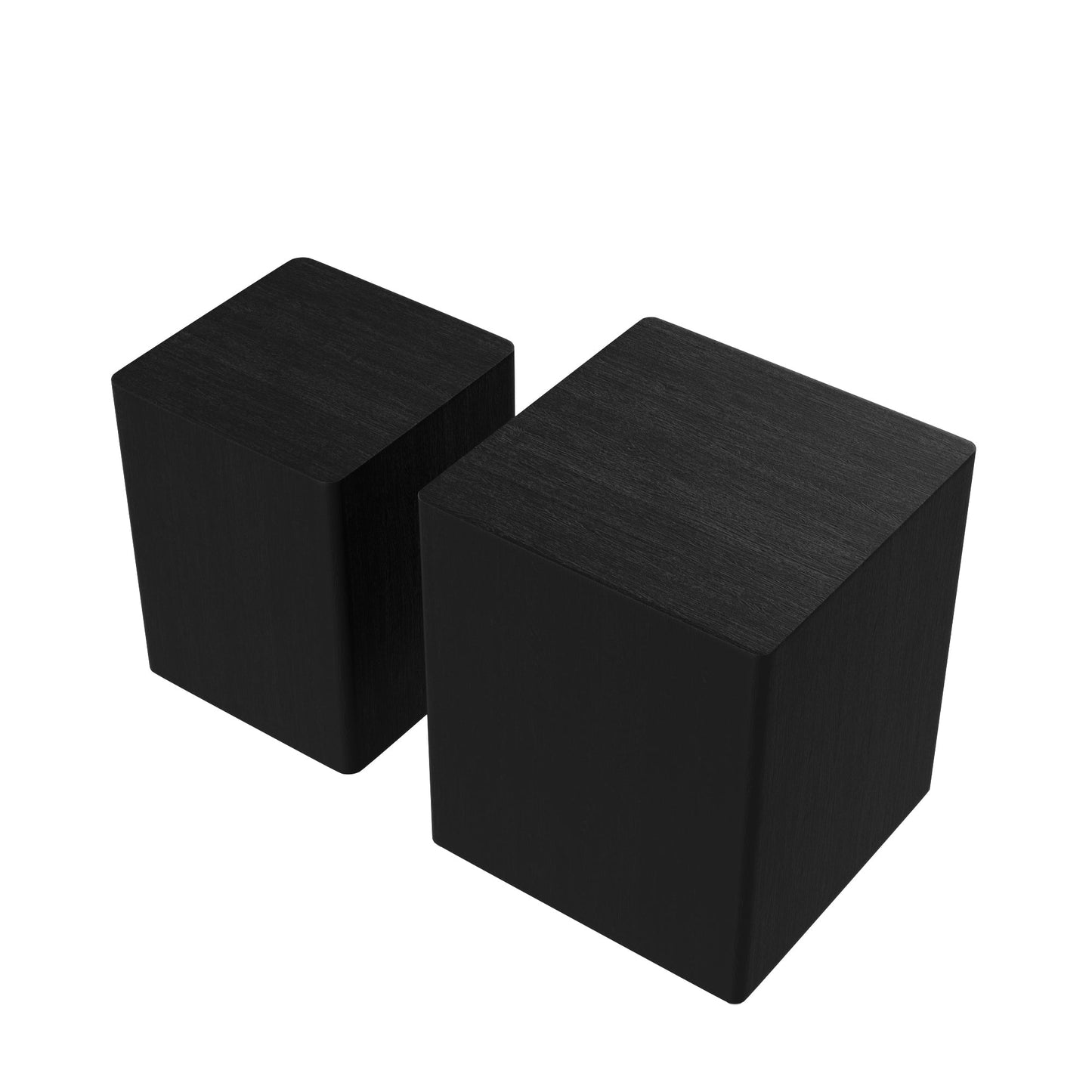 Upgrade MDF Nesting Table Side Table Coffee Table End Table for Living Room,office,bedroom ,Black Oak Set of 2