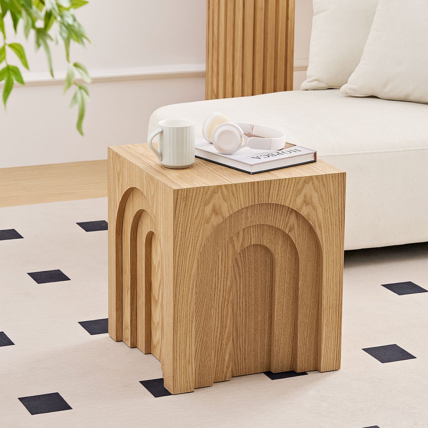 15.74'' Square Side Table Small Coffee Table Accent Table  Bedside Table for Living Room Bedroom