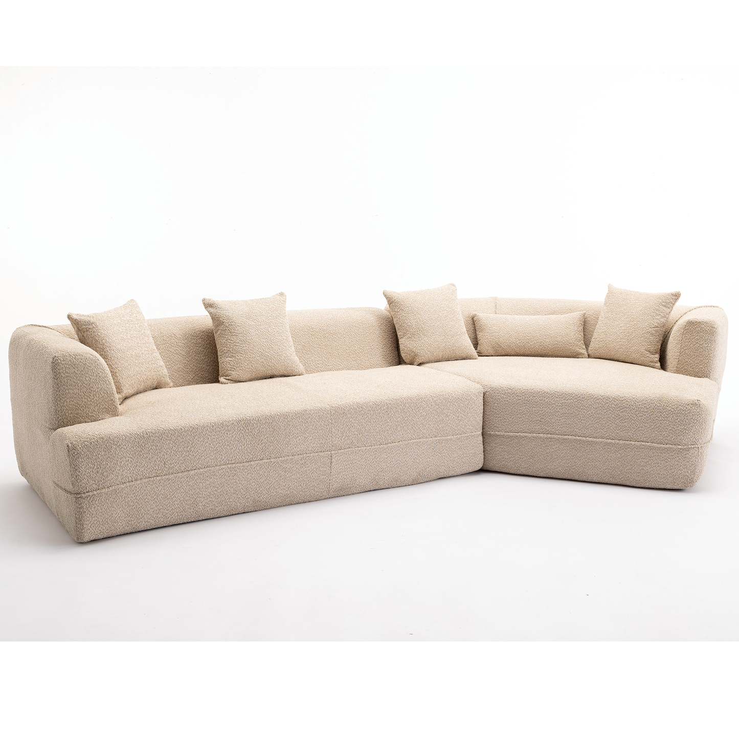 Modular Sofa , Modern Minimalist Style Sofa,  Upholstered ,  Free Combination, Round Fiber Fabric, Anti-Wrinkle Fabric