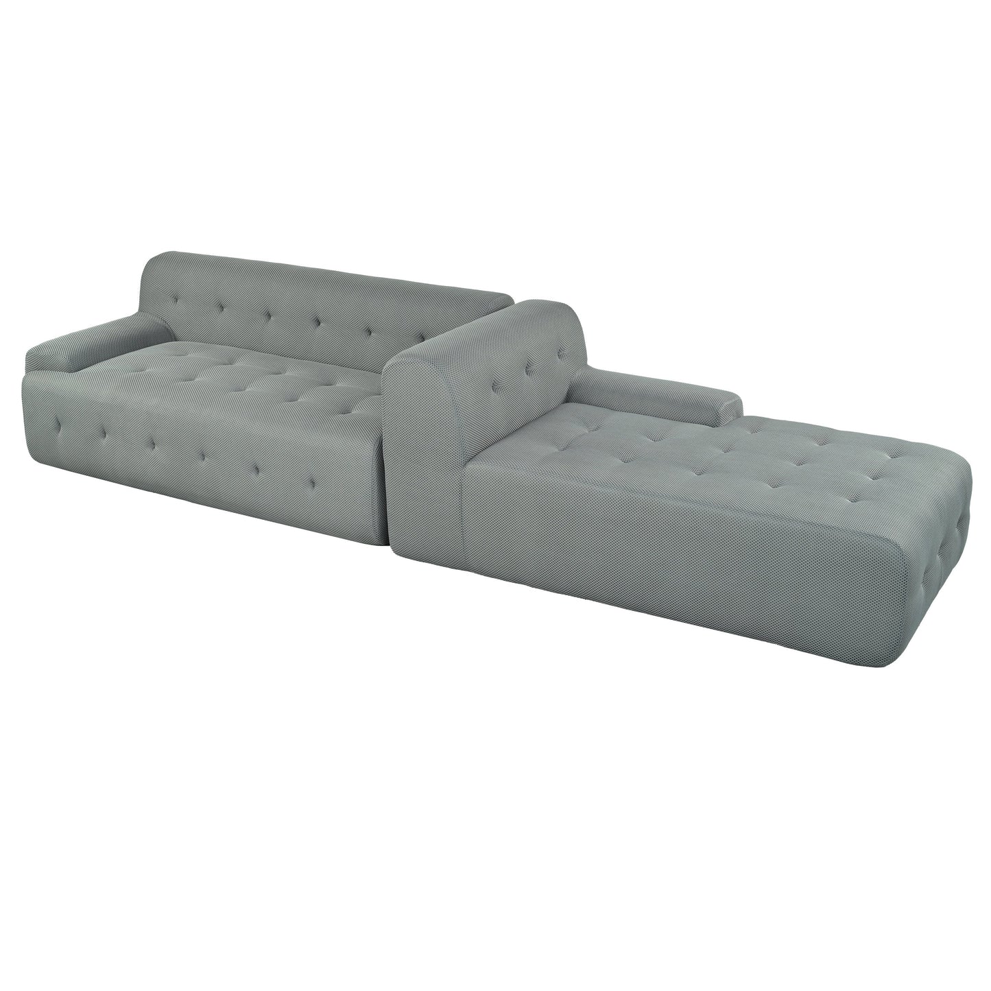 Modern Large L-Shaped Modular Sofa, Minimalist Style, 2-Piece Set With Free Combinations, Suitable for Living Rooms