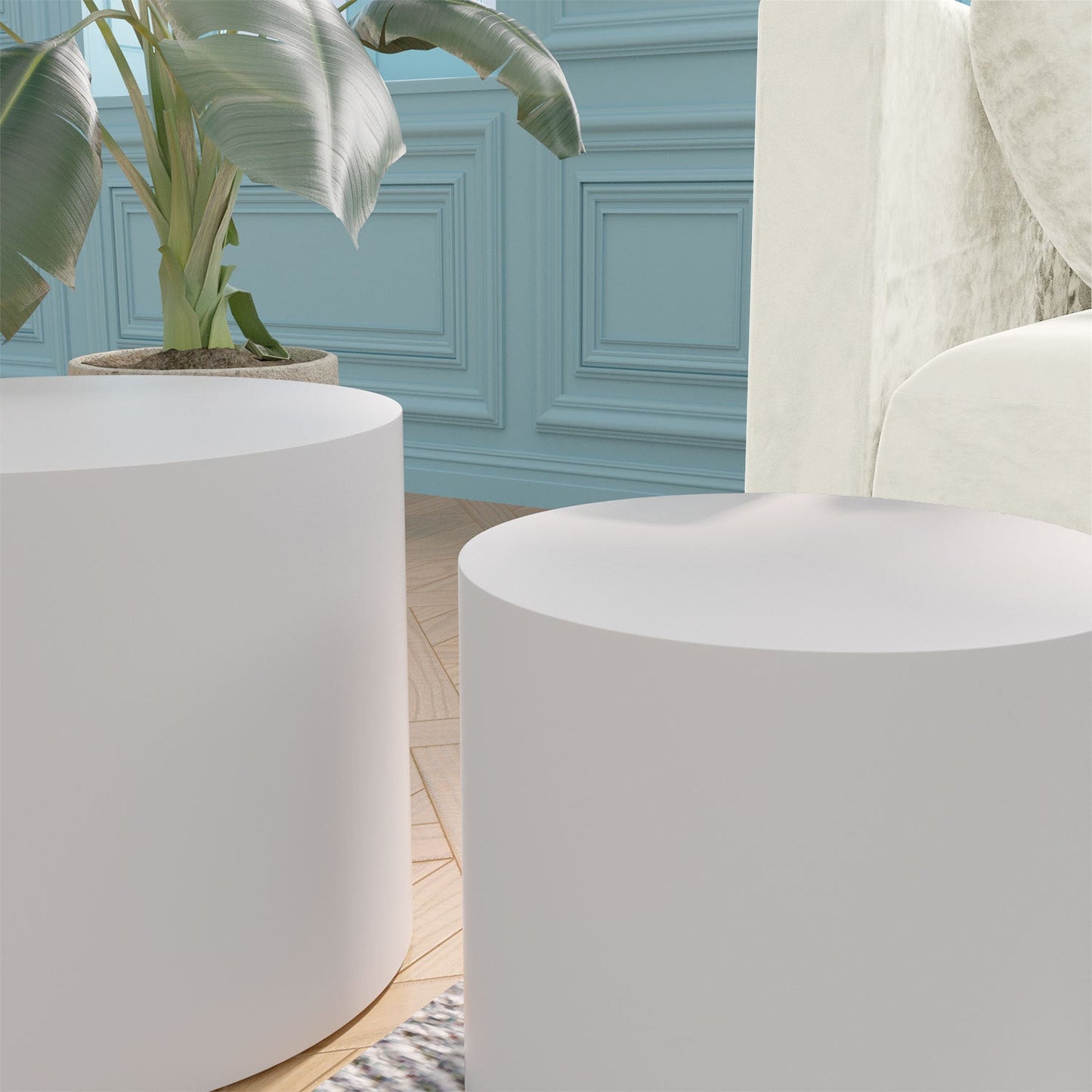 MDF With Ash/Oak/Walnut Veneer Side Table/Coffee Table/End Table/Nesting Table Set of 2 for Living Room,office,bedroom