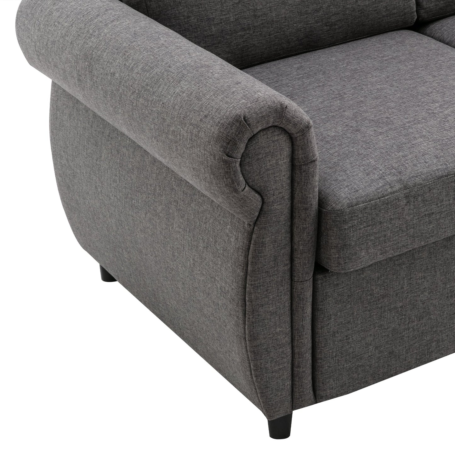 57.9" Pull Out Sofa Bed  Loveseat Sleeper With Twin Size Memory Mattress With Two USB Ports for Living Room Spaces
