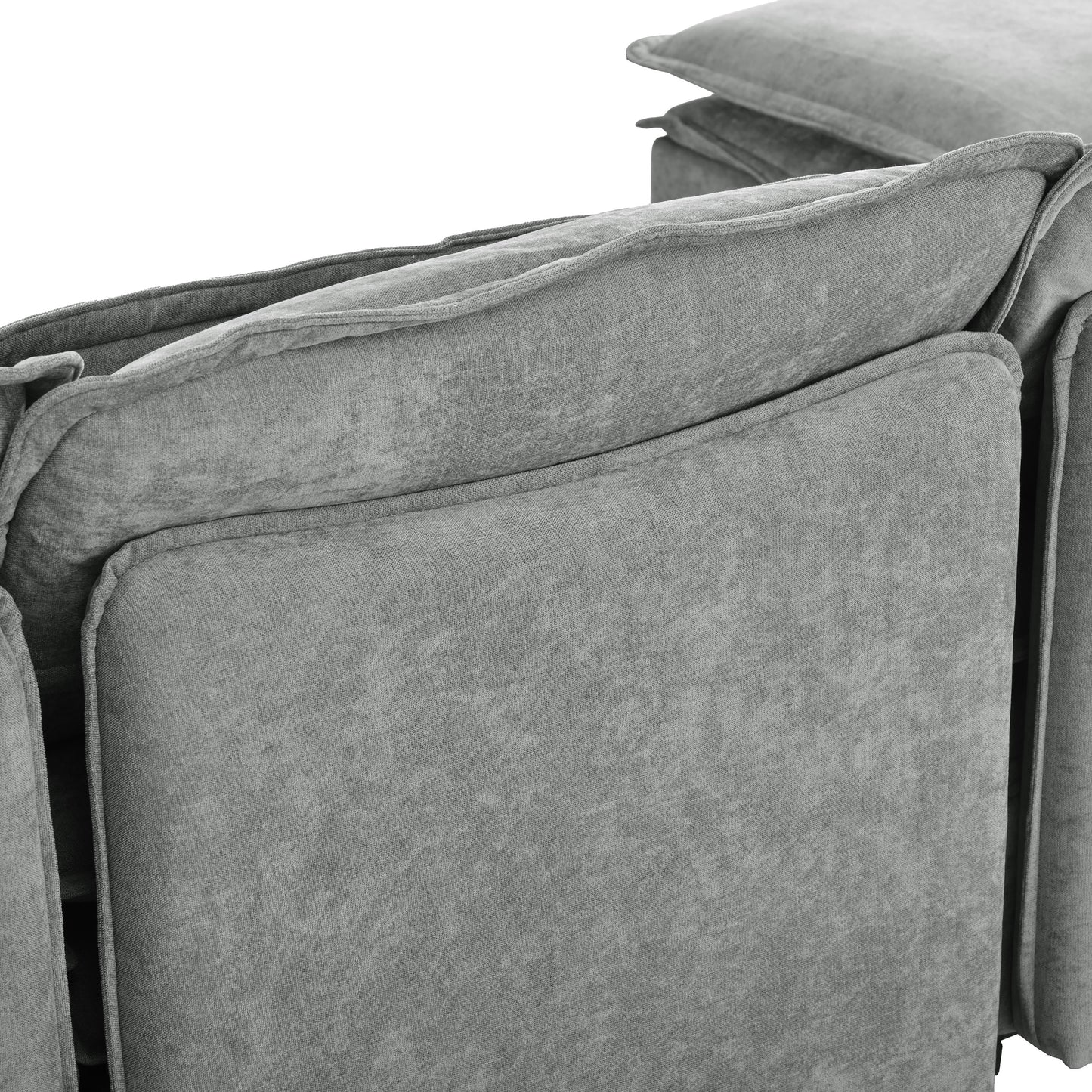 Double-Layer Cushion Modular Sofa, Freely Combinable, 4-Seater With Storage Function, Includes 4 Soft Cushions, Perfect