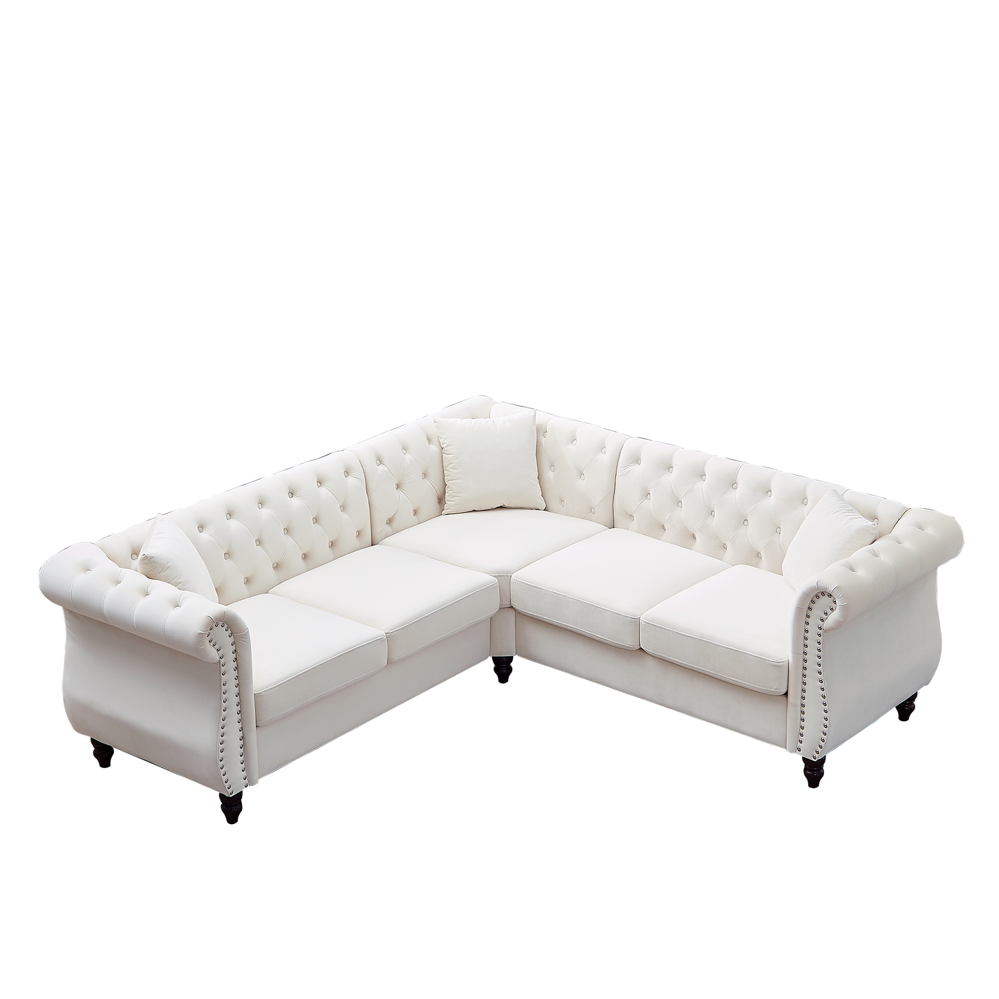 83.5-Inch Oversized Corner Sofa Covers, L-Shaped Sectional Couch,   5-Seater Corner Sofas With 3 Pillows for Living Room