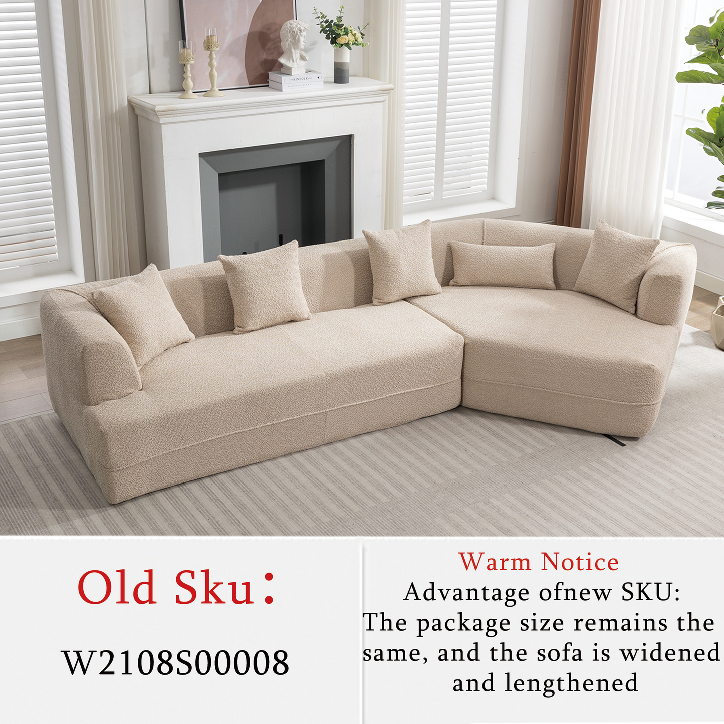 Modular Sofa , Modern Minimalist Style Sofa,  Upholstered ,  Free Combination, Round Fiber Fabric, Anti-Wrinkle Fabric