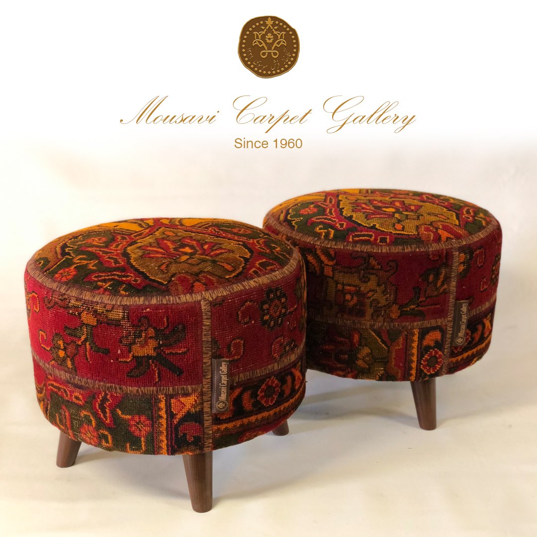 Handmade Pouf Ottoman Set