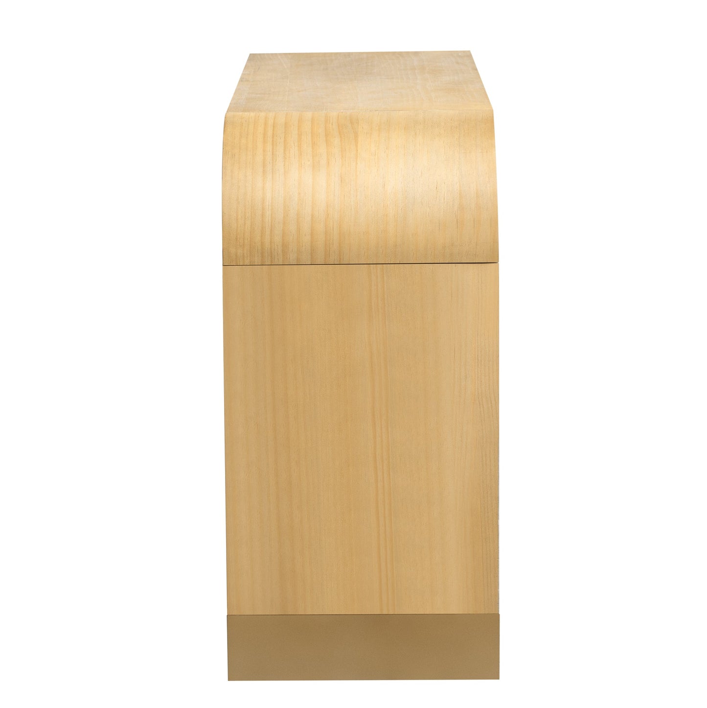 4-Door Curved Corner Design Wavy Door Panel  Cabinet With Adjustable Shelves, Suitable for Study, Living Room