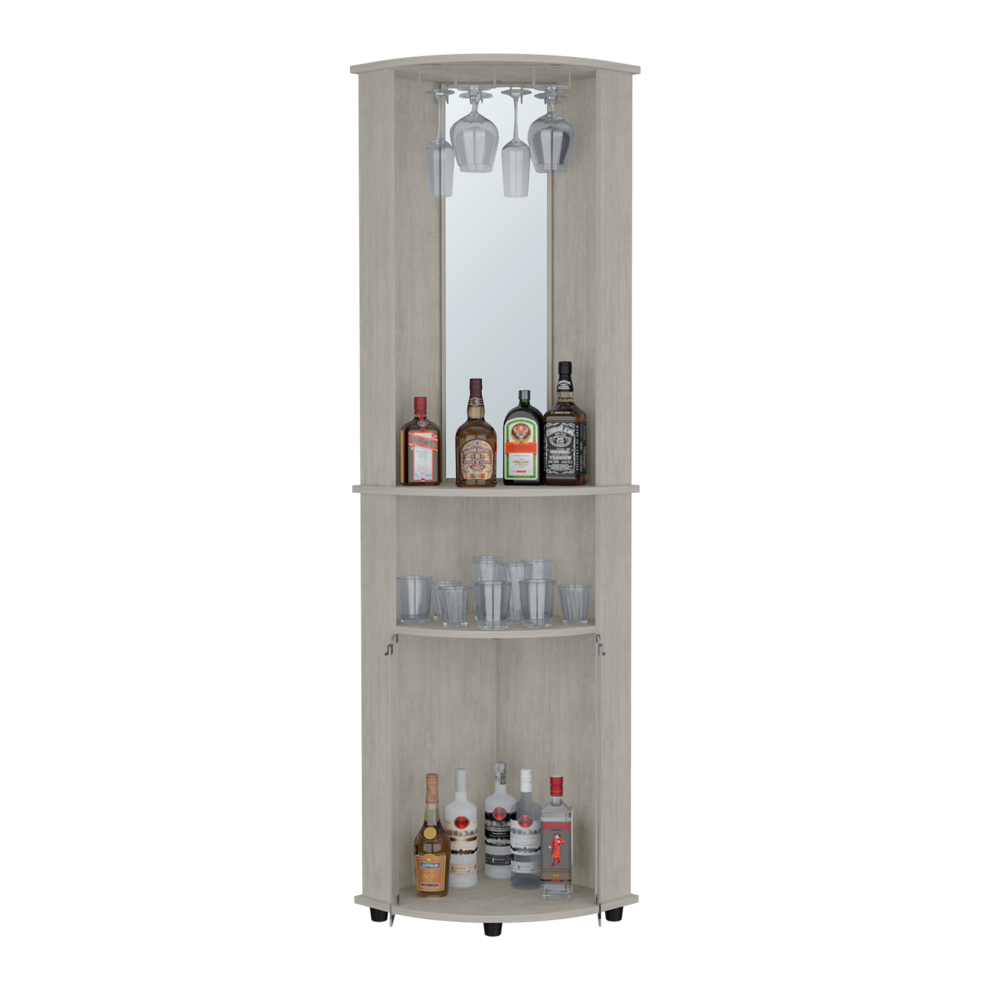 Corner Bar Cabinet Rialto, Living Room, Concrete Gray