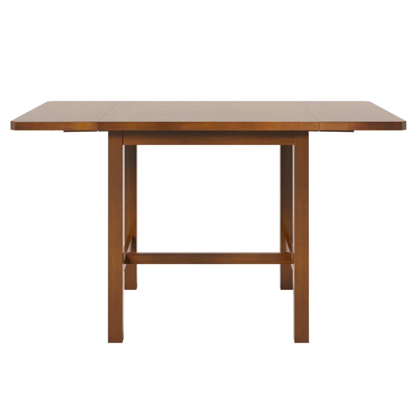 5-Piece Wood Square Drop Leaf Breakfast Nook Extendable Dining Table Set With 4 Ladder Back Chairs for Small Places