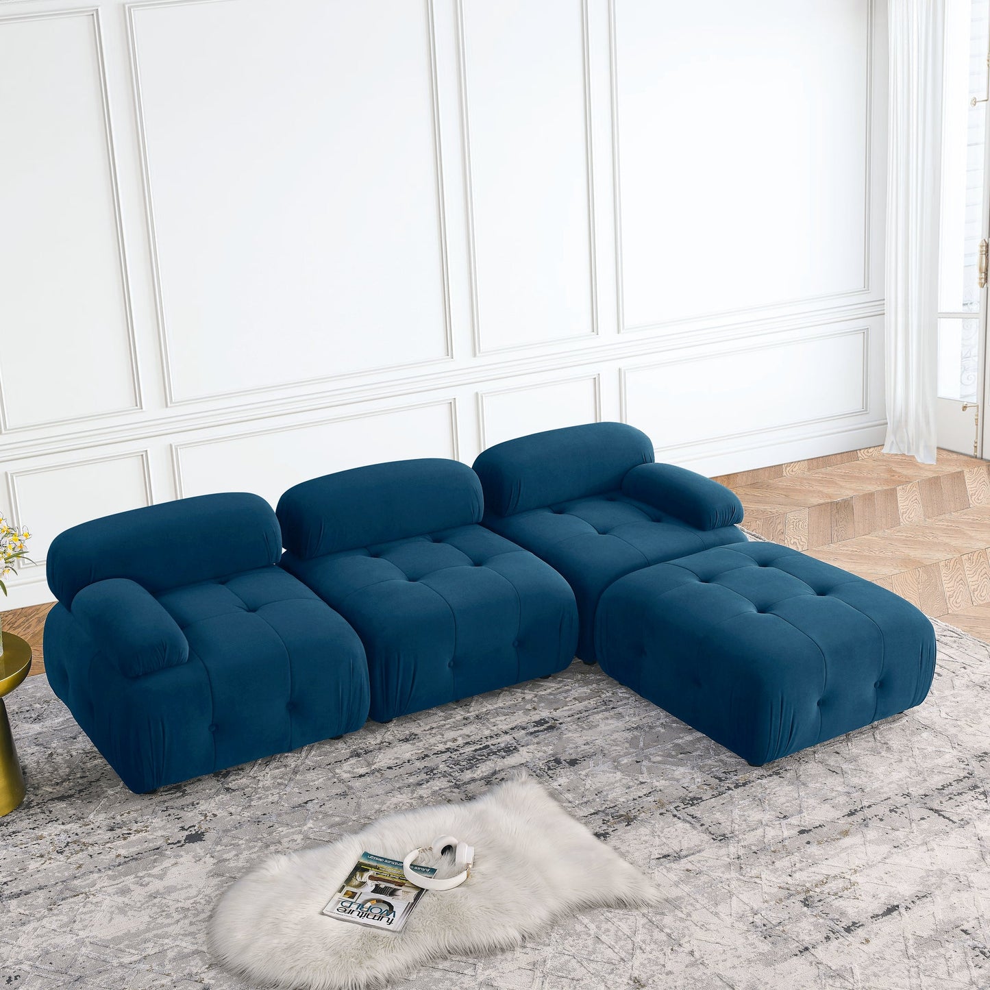 Modular Sectional Sofa, Button Tufted Designed and DIY Combination