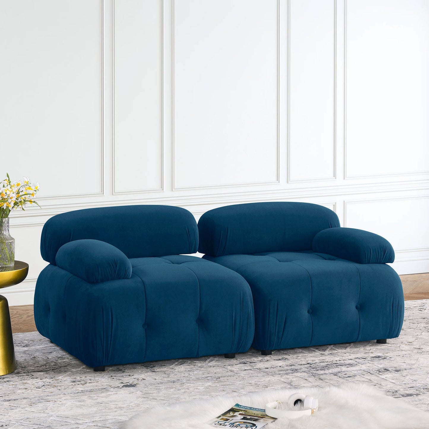 Modular Sectional Sofa, Button Tufted Designed and DIY Combination