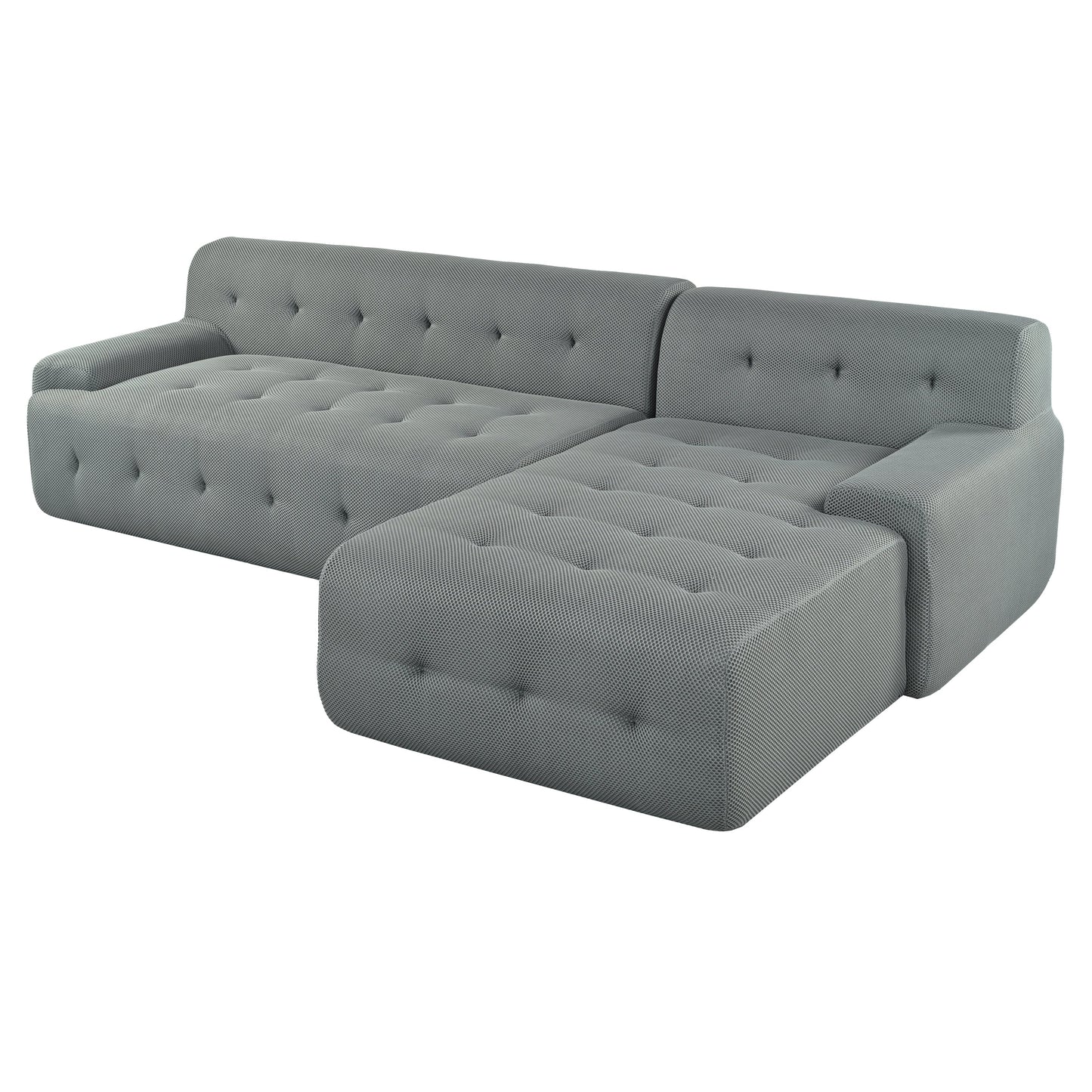 Modern Large L-Shaped Modular Sofa, Minimalist Style, 2-Piece Set With Free Combinations, Suitable for Living Rooms