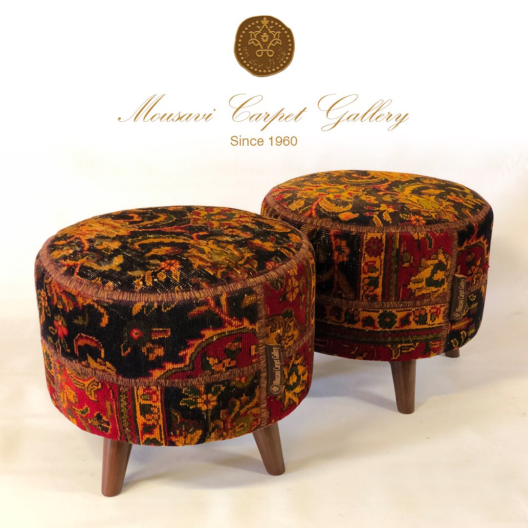 Handmade Pouf Ottoman Set