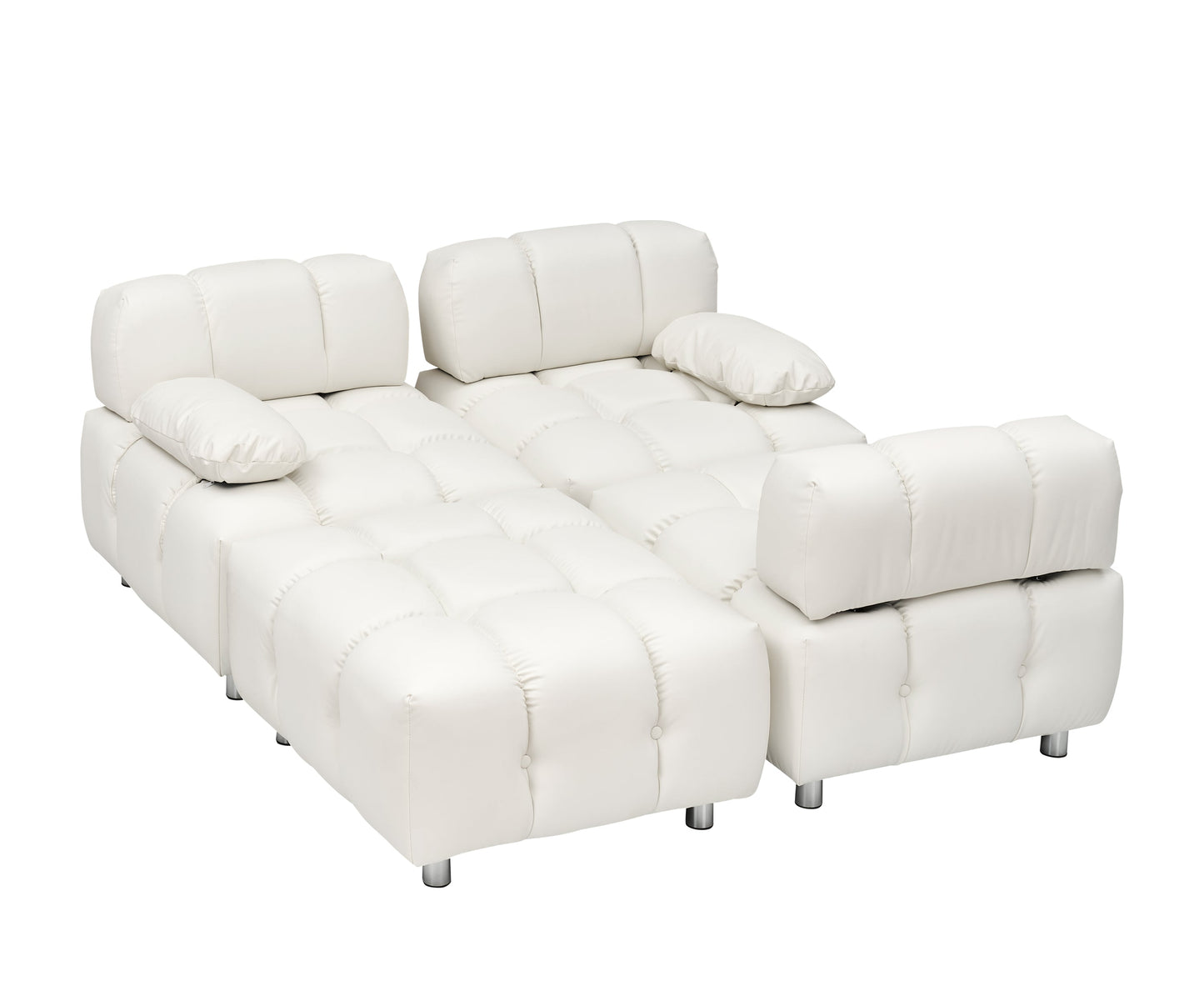 A 90.60-Inch Technology Cloth Beige Sofa, Waterproof, Stain and Cat Scratch Resistant, Can Comfortably Sit