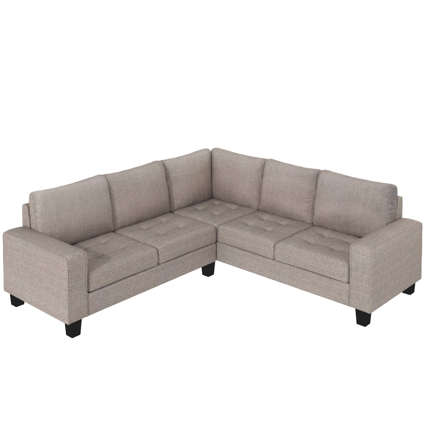 Sectional Corner Sofa L-Shape Couch Space Saving With Storage Ottoman