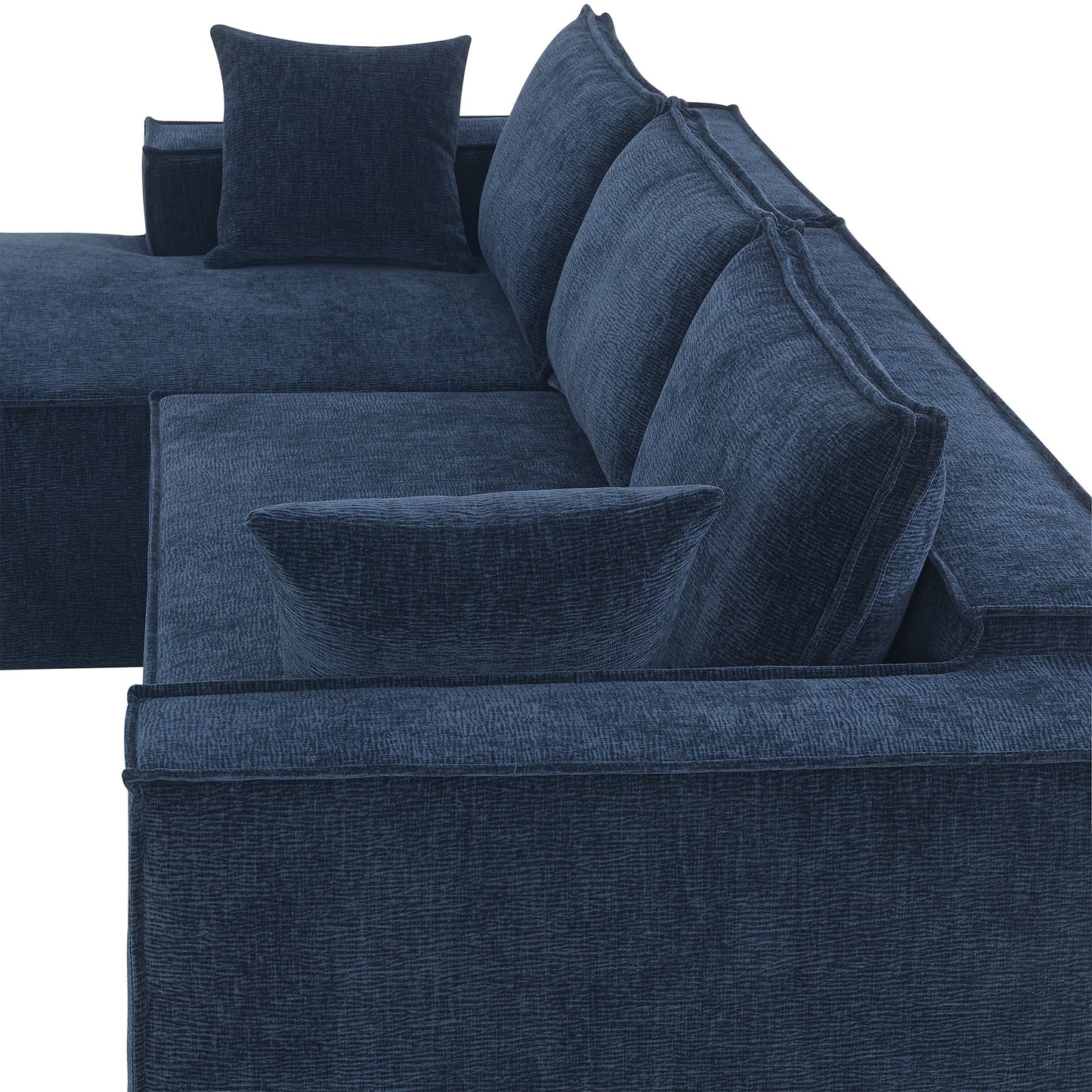 111.5*72"Minimalist Style Modular Sectional Sofa,Wrinkle-Resistant Chenille Couch Set,L-Shaped Sleeper Sofa Bed