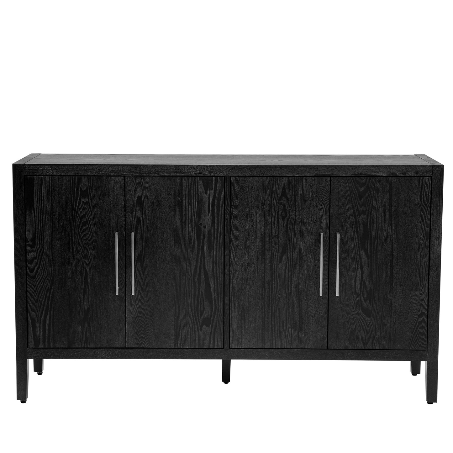 Storage Cabinet Sideboard Wooden Cabinet With 4 Metal Handles ,4 Shelves and 4 Doors for Hallway, Entryway, Living Room