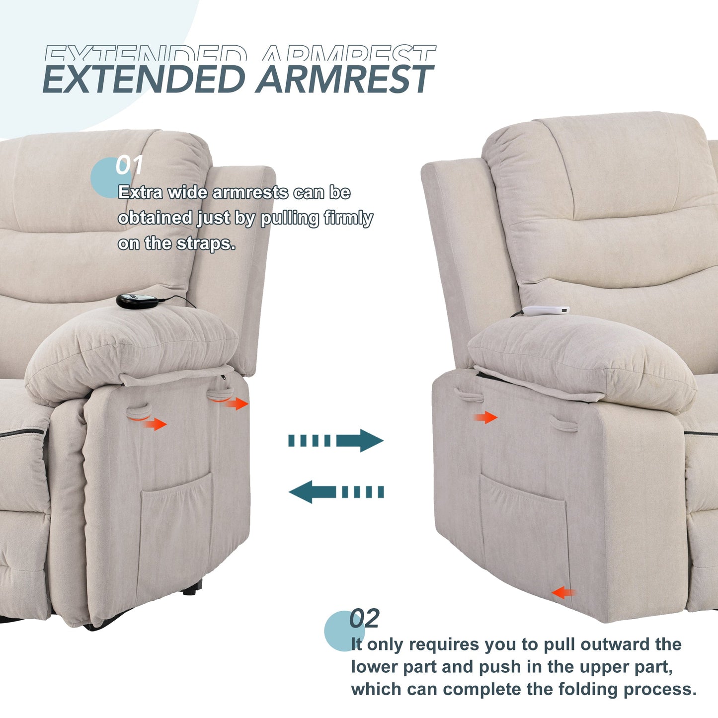 Massage Recliner,Power Lift Chair for Elderly With Adjustable Massage and Heating Function,Recliner Chair