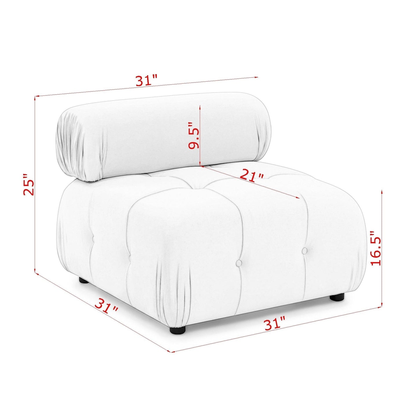 Modular Sectional Sofa, Button Tufted Designed and DIY Combination