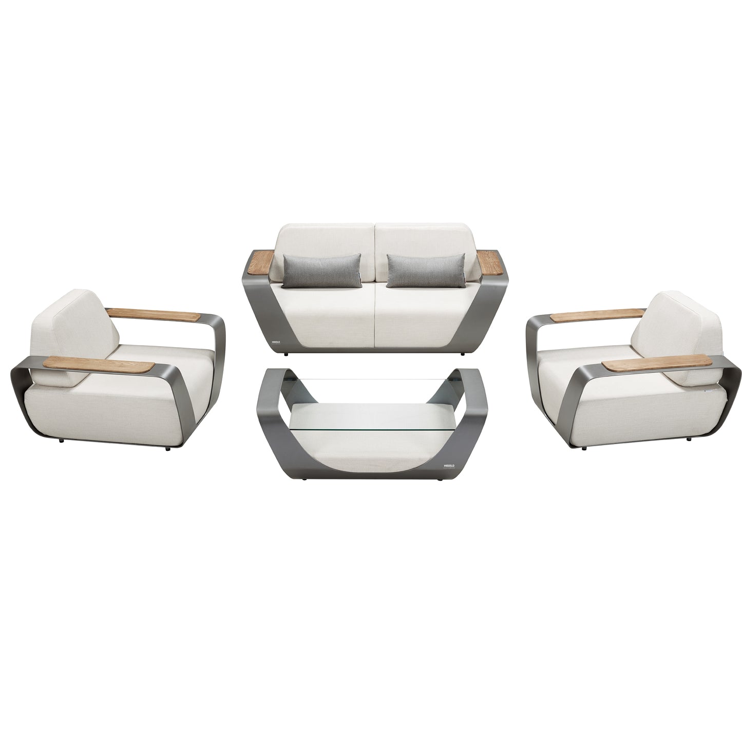 HIGOLD Onda Aluminum Outdoor Luxury Conversation Set for 4