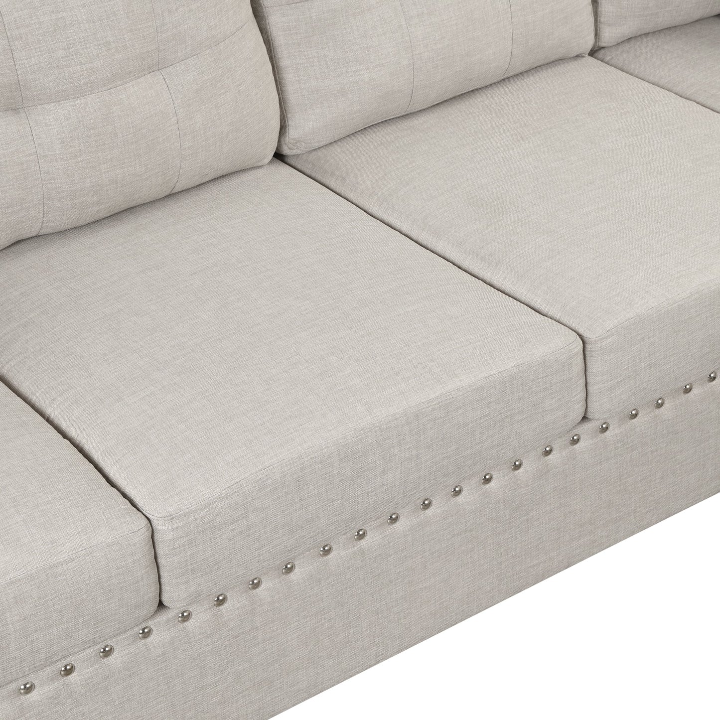 104.5" Modern Sectional Sofa With Storage Ottoman, L-Shape Couch With 2 Pillows and Cup Holder,Sectional Sofa