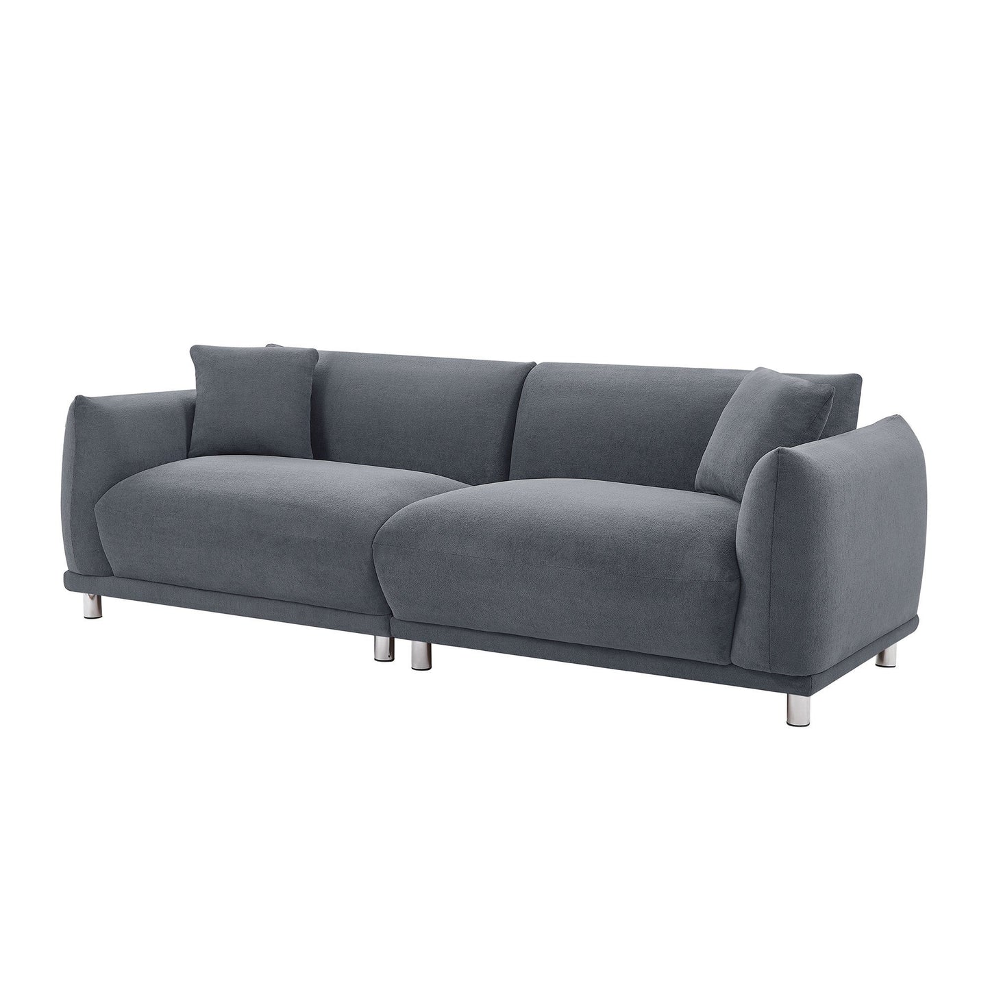 88.58" Sofa, Comfy Sofa Couch With Extra Deep Seats, Modern Sofa Bread-Like Sofa With 2 Pillows and Metal Feet