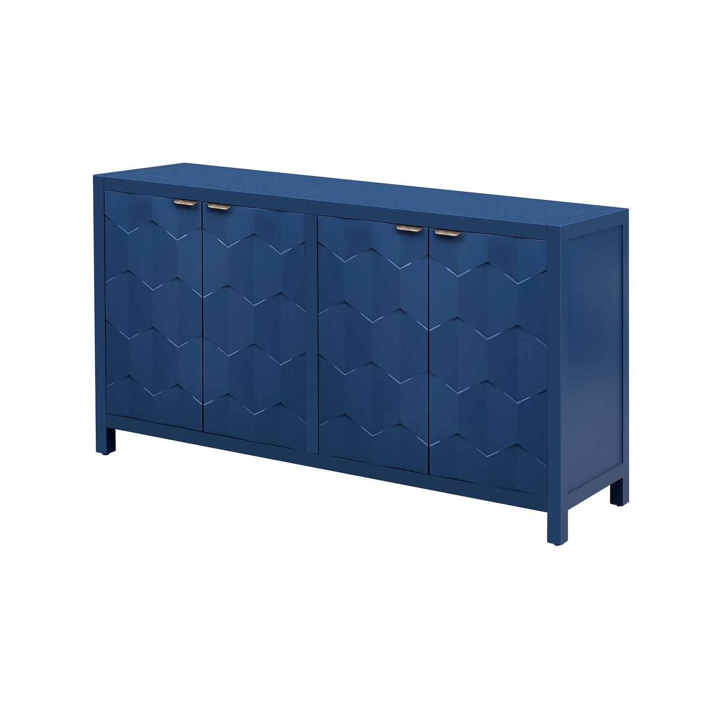 Luxurious Four-Door Sideboard With Honeycomb Patterned Doors, Offering Ample Storage for Study,Entrance and Living Room