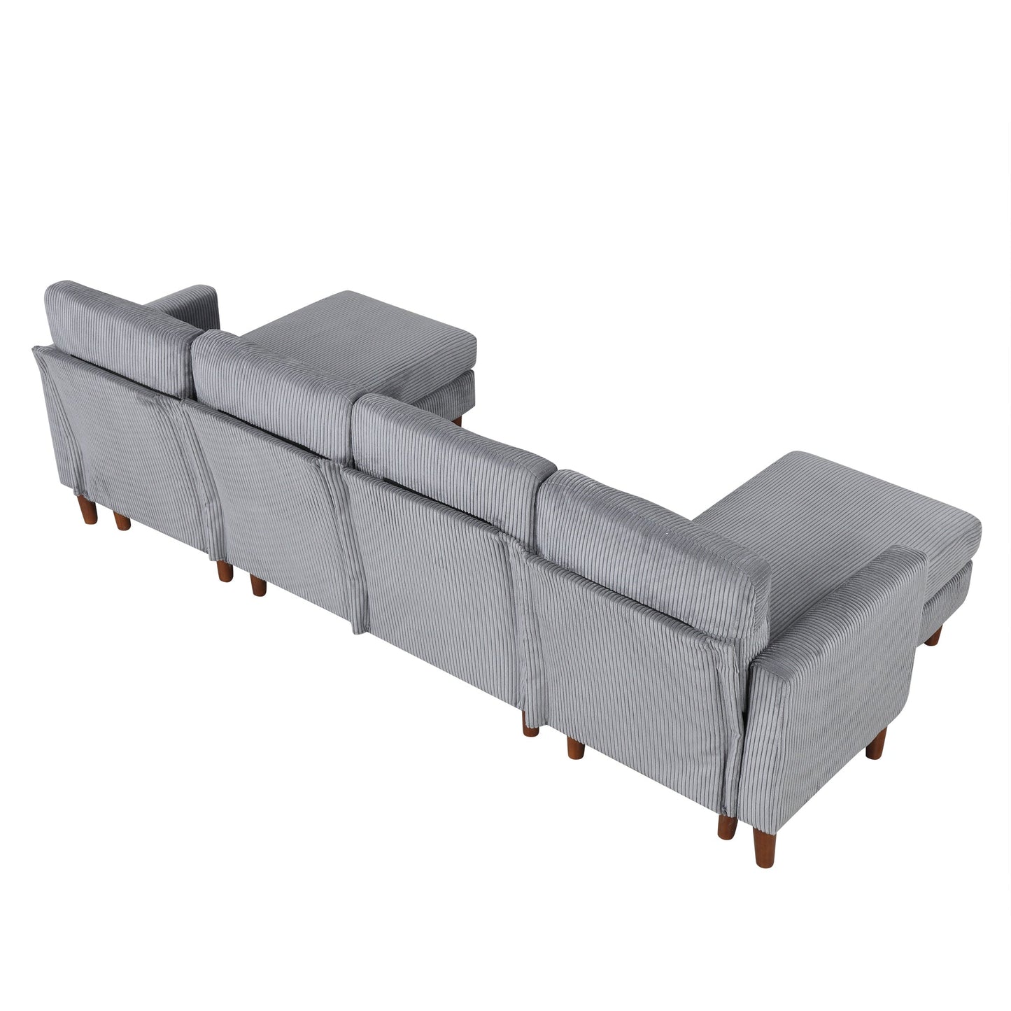 U-Shaped Sponge-Filled Cushion Combination Sofa, Suitable for Living Rooms, Studies, and Spacious Spaces