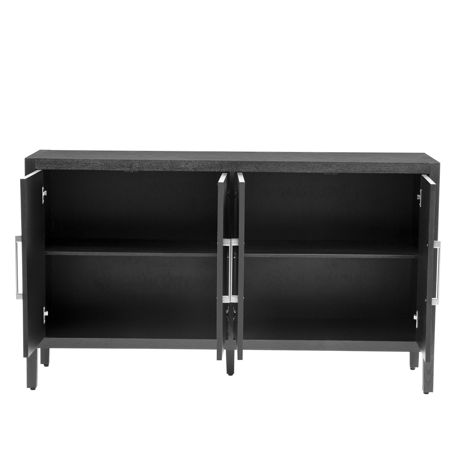 Storage Cabinet Sideboard Wooden Cabinet With 4 Metal Handles ,4 Shelves and 4 Doors for Hallway, Entryway, Living Room