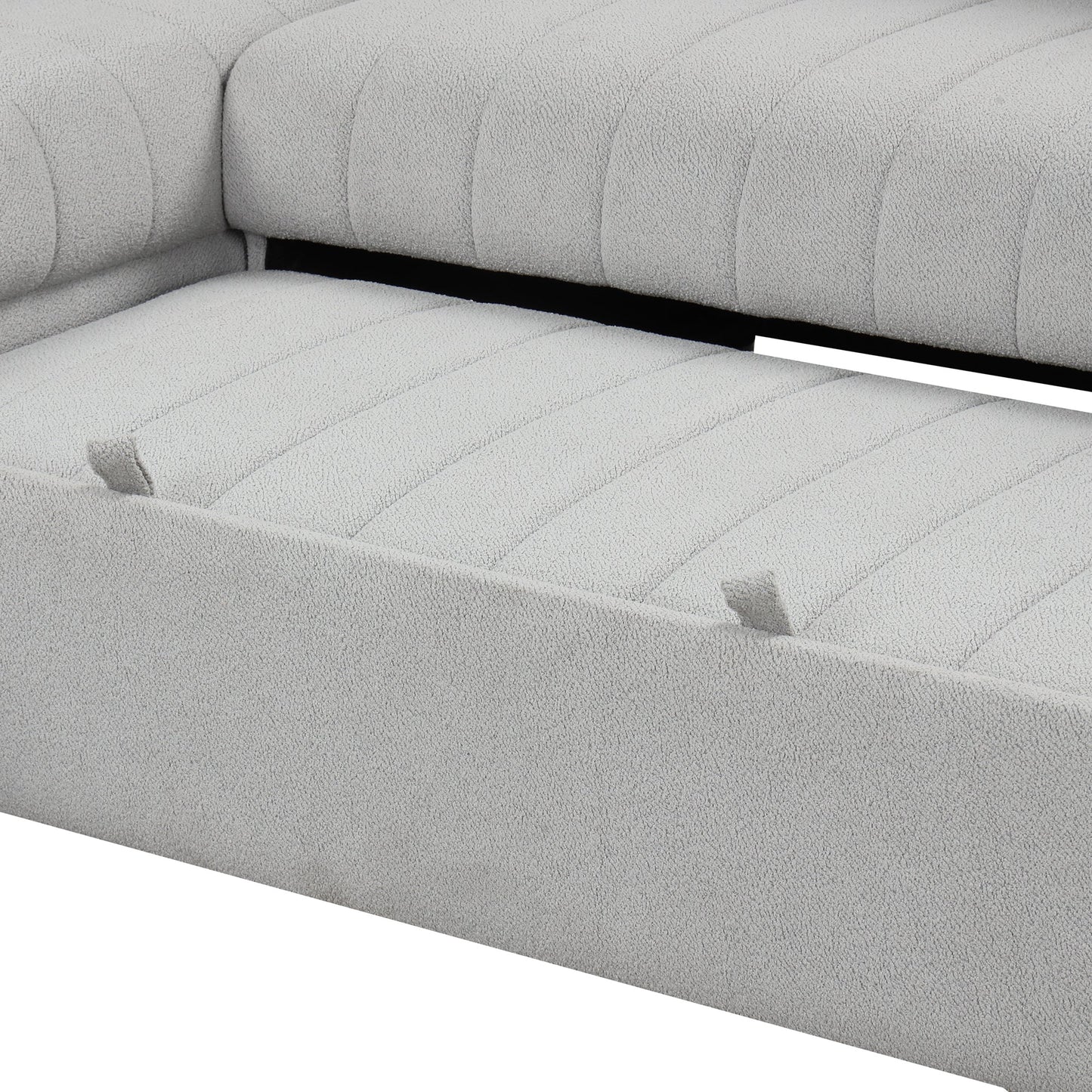 82.6" L-Shaped Sectional Pull Out Sofa Bed Sleeper Sofa With Two USB Ports, Two Power Sockets