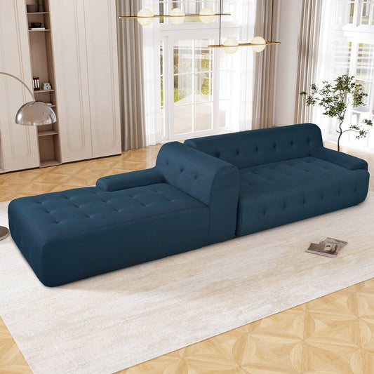 Modern Large L-Shaped Modular Sofa, Minimalist Style, 2-Piece Set With Free Combinations, Suitable for Living Rooms