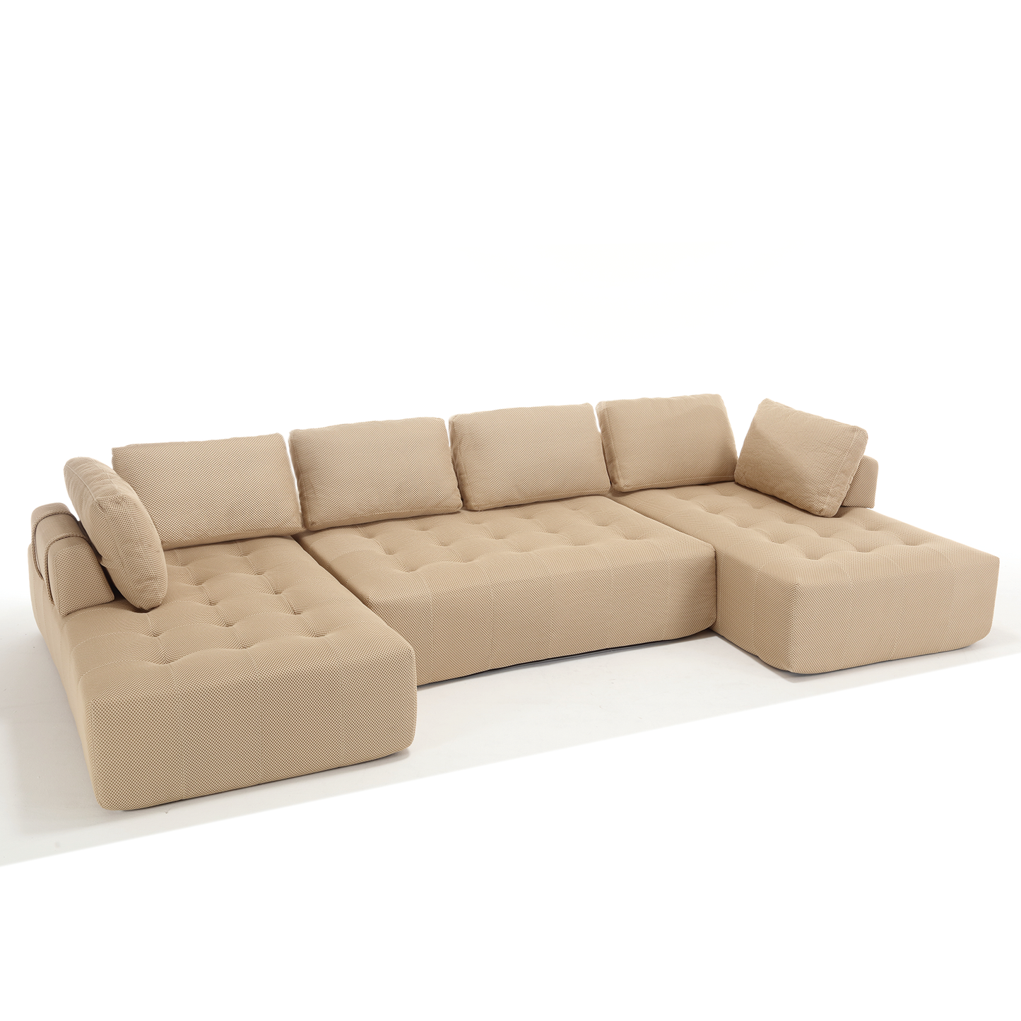 138.5 "Modular Combination Sofa, U-Shaped Sofa, Living Room, Apartment, Upholstered ,6-Seat Sofa, Free Combination Sofa
