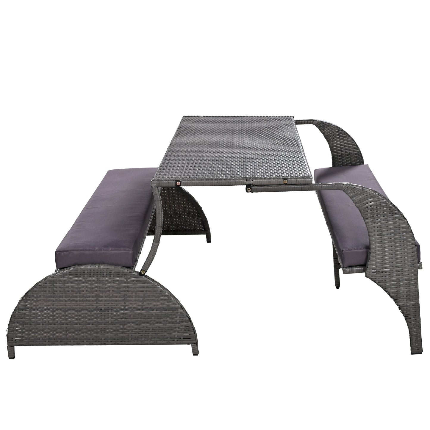 Outdoor Loveseat and Convertible to Four Seats and a Table,Suitable for Gardens and Lawns