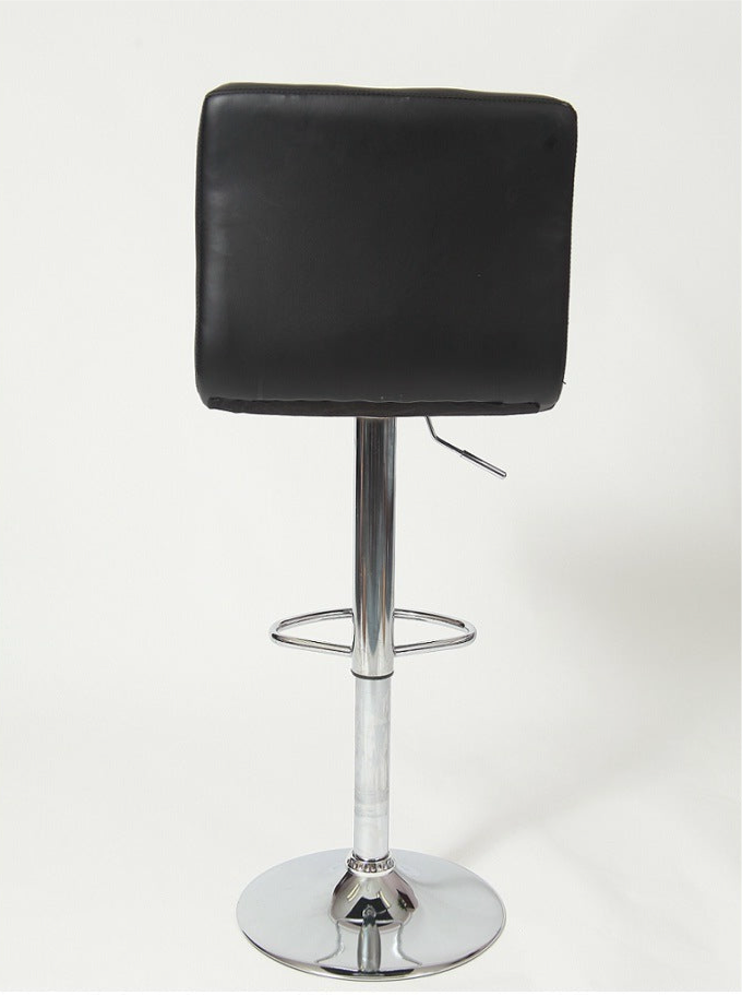 Swivel Faux Leather Adjustable Hydraulic Bar Stool, Set of 2, Black