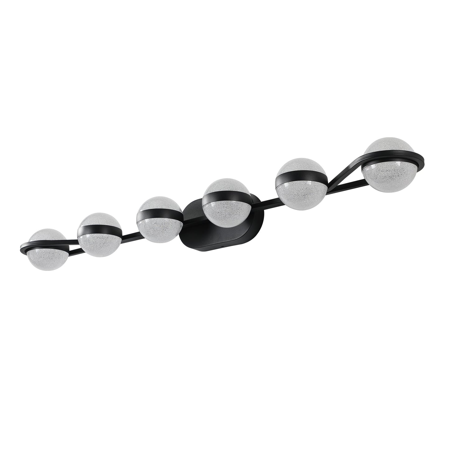 Vanity Lights With 6 LED Bulbs for Bathroom Lighting (Black)