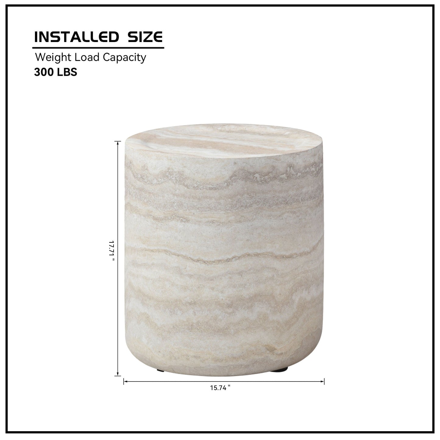 15.74 Inch Faux MARS Marble Pattern Coffee Tables for Living Room Round Tea Table for Living Room, No Need Assembly
