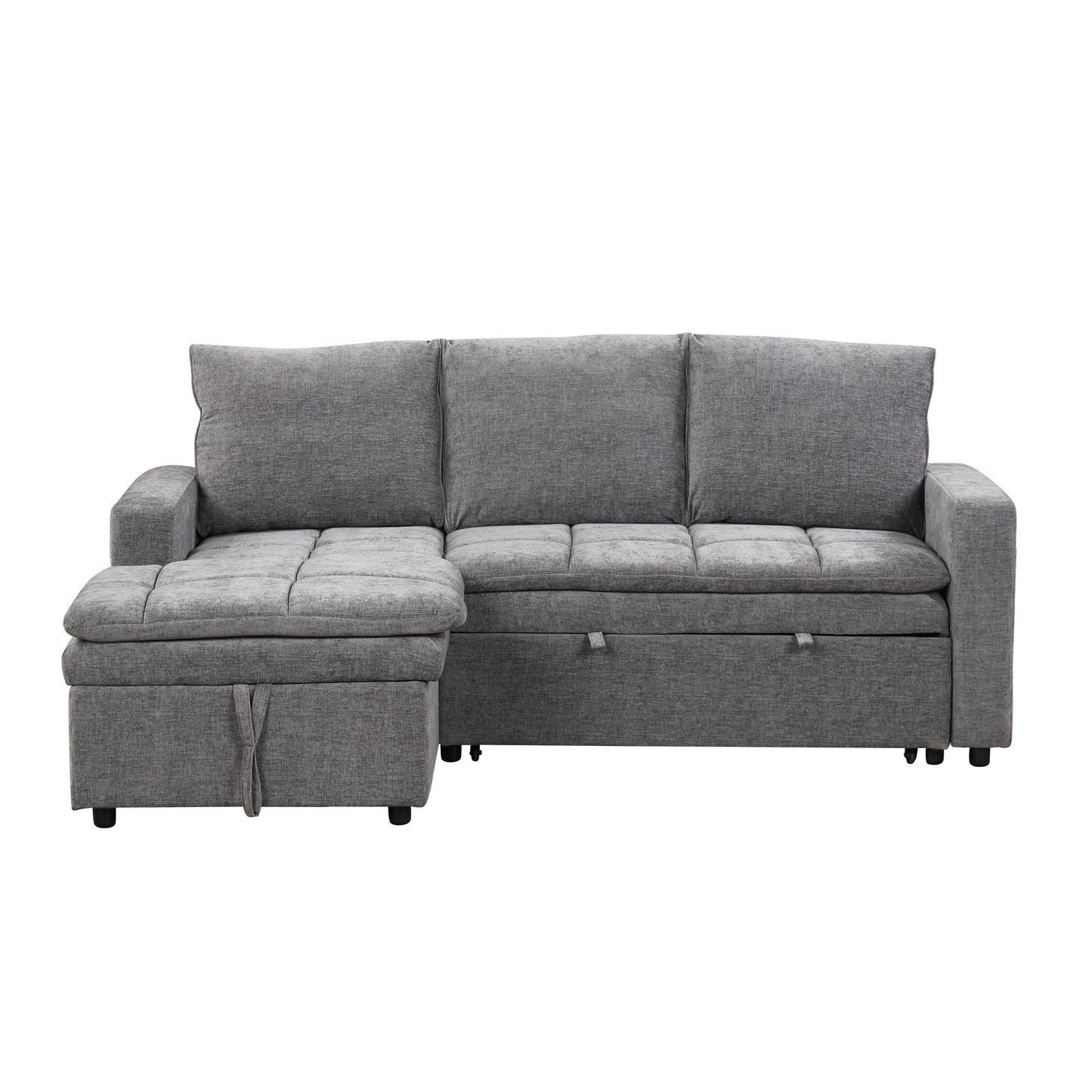 Soft Upholstered Sectional Sofa Bed With Storage Space, Suitable for Living Rooms and Apartments