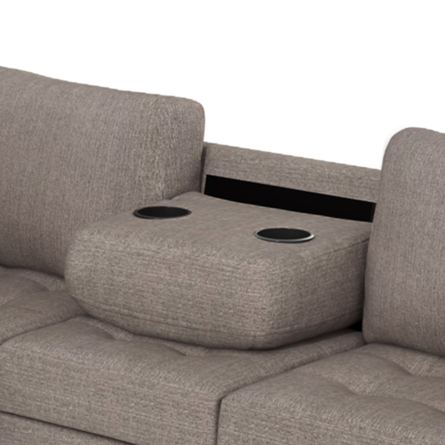 Sectional Corner Sofa L-Shape Couch Space Saving With Storage Ottoman