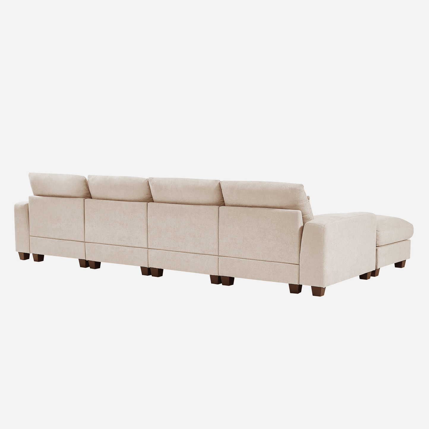 Modern Large L-Shape Feather Filled Sectional Sofa,  Convertible Sofa Couch