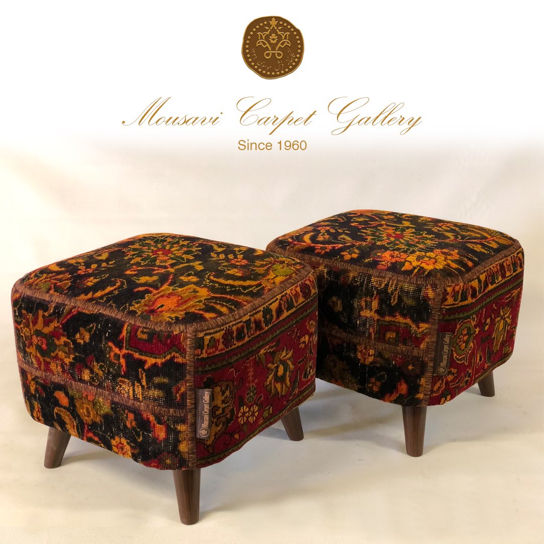 Handmade Pouf Ottoman Set