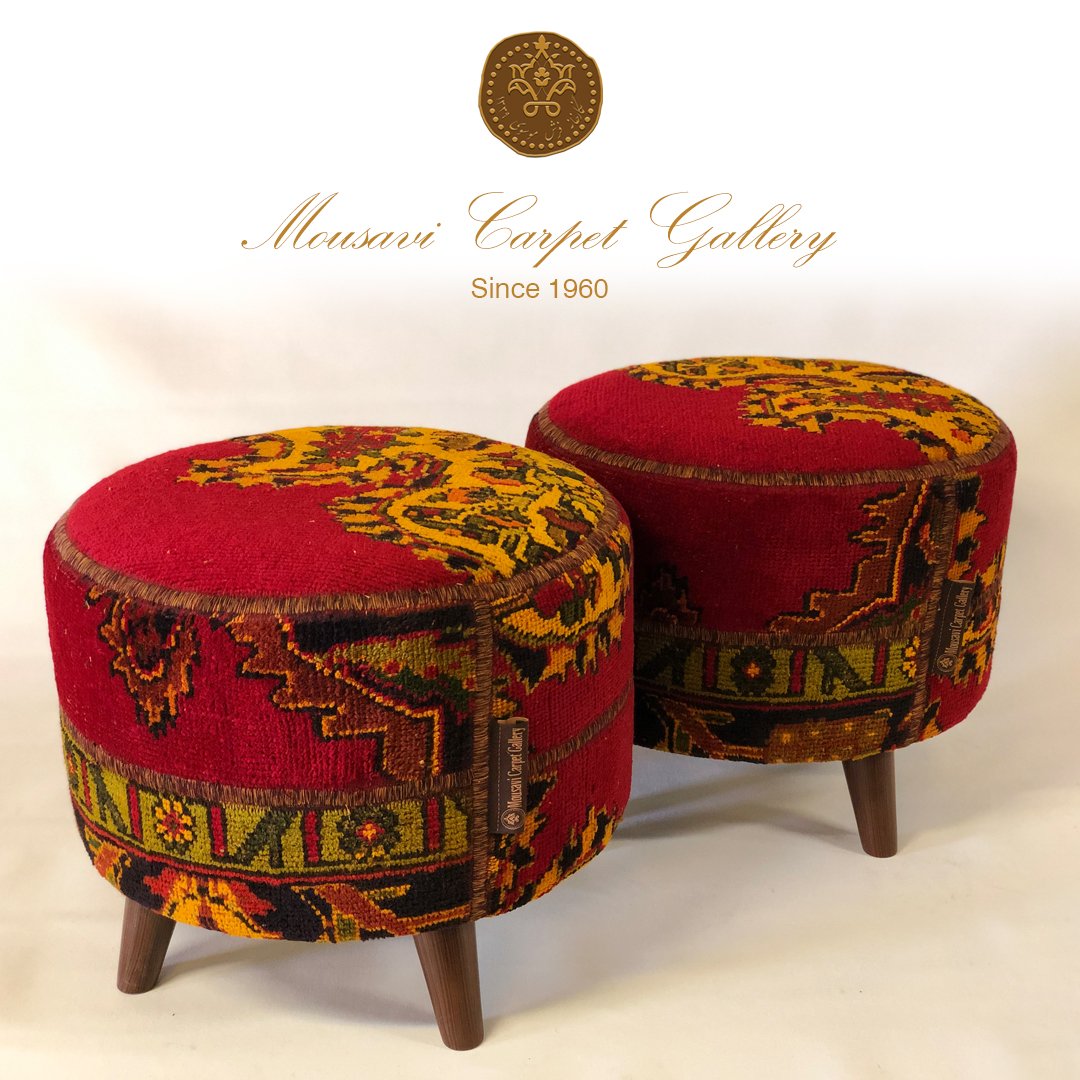 Handmade Pouf Ottoman Set