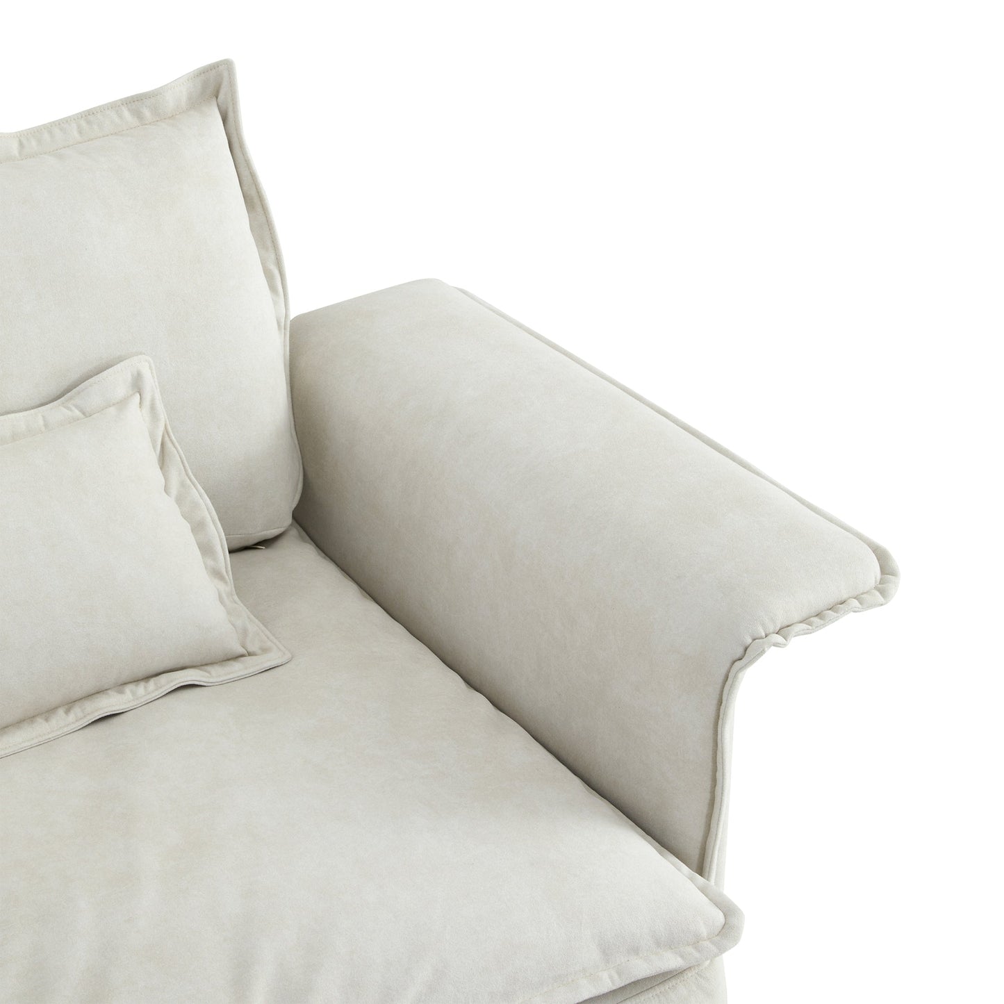 95*66"Oversized Luxury Sectional Sofa With Bentwood Armrests,4 Seat Upholstered Indoor Furniture With Double Cushions