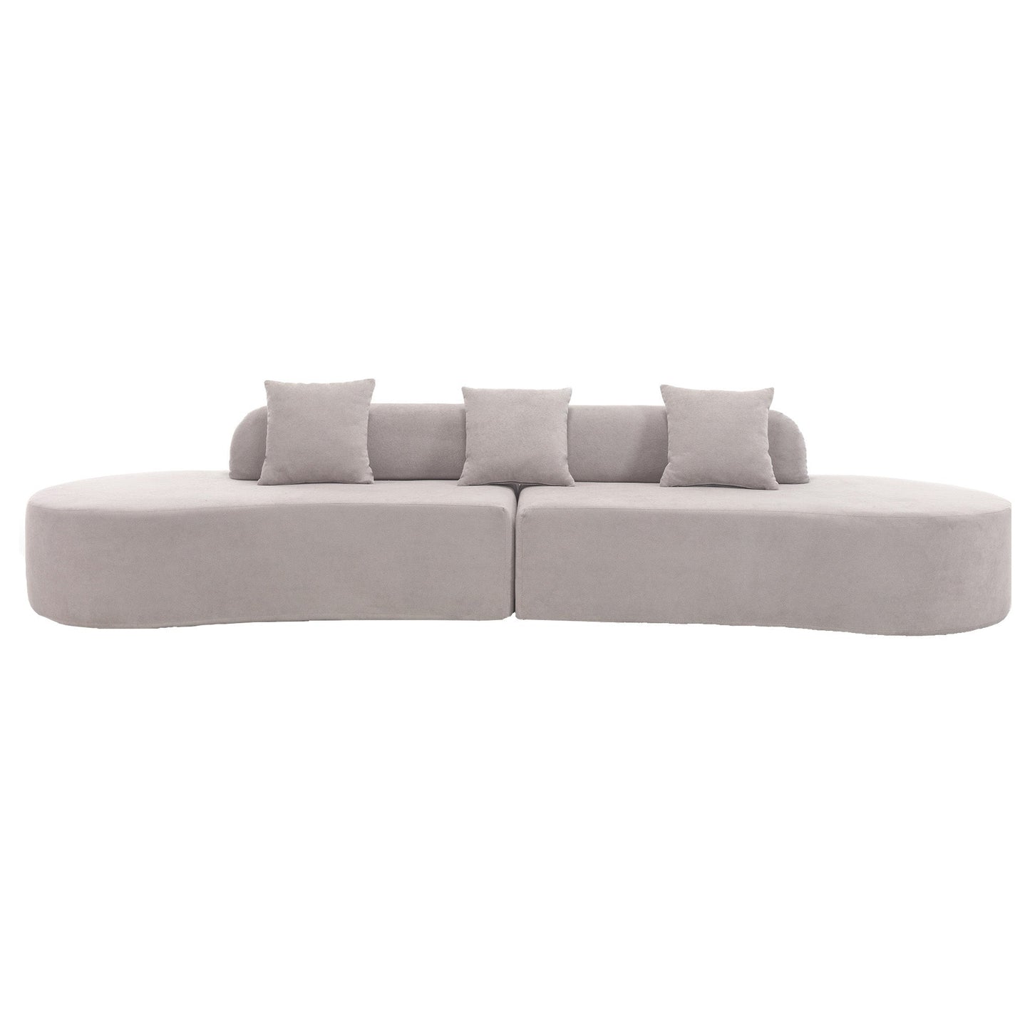 Modern Curved Combination Sofa, Terrycloth Fabric Sofa, Minimalist Sofa in Living Room, Apartment, No Assembly Required