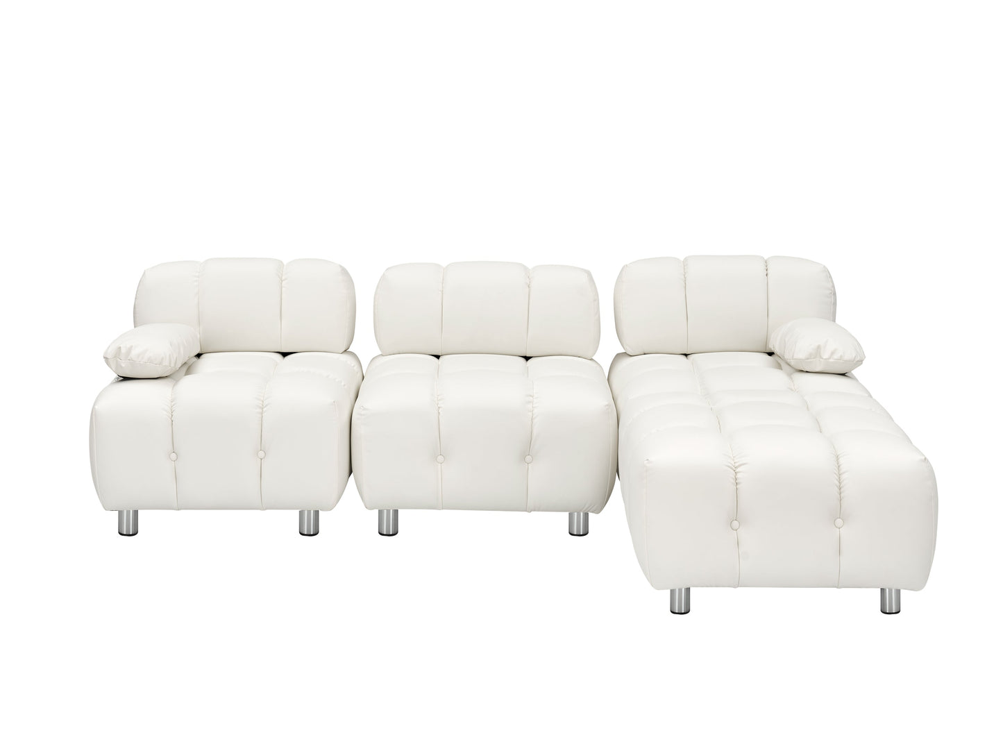 A 90.60-Inch Technology Cloth Beige Sofa, Waterproof, Stain and Cat Scratch Resistant, Can Comfortably Sit