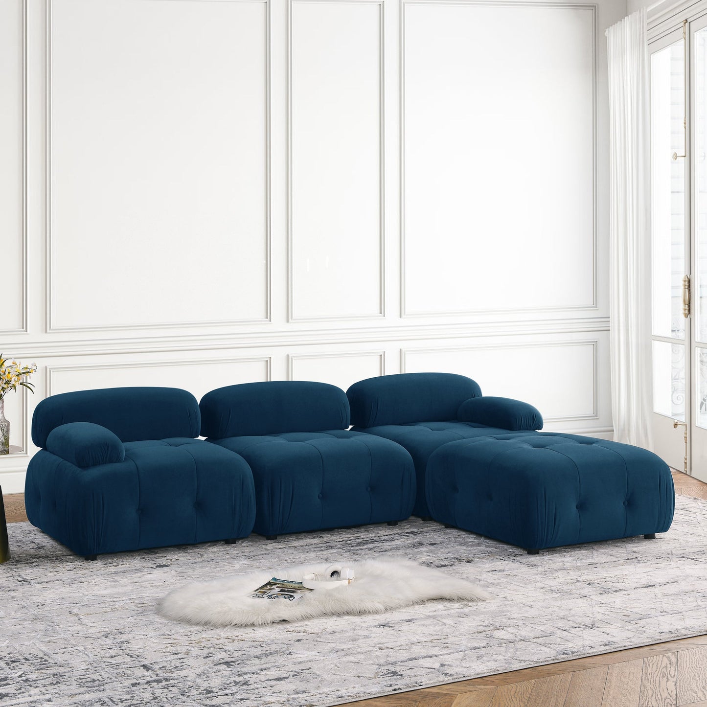 Modular Sectional Sofa, Button Tufted Designed and DIY Combination