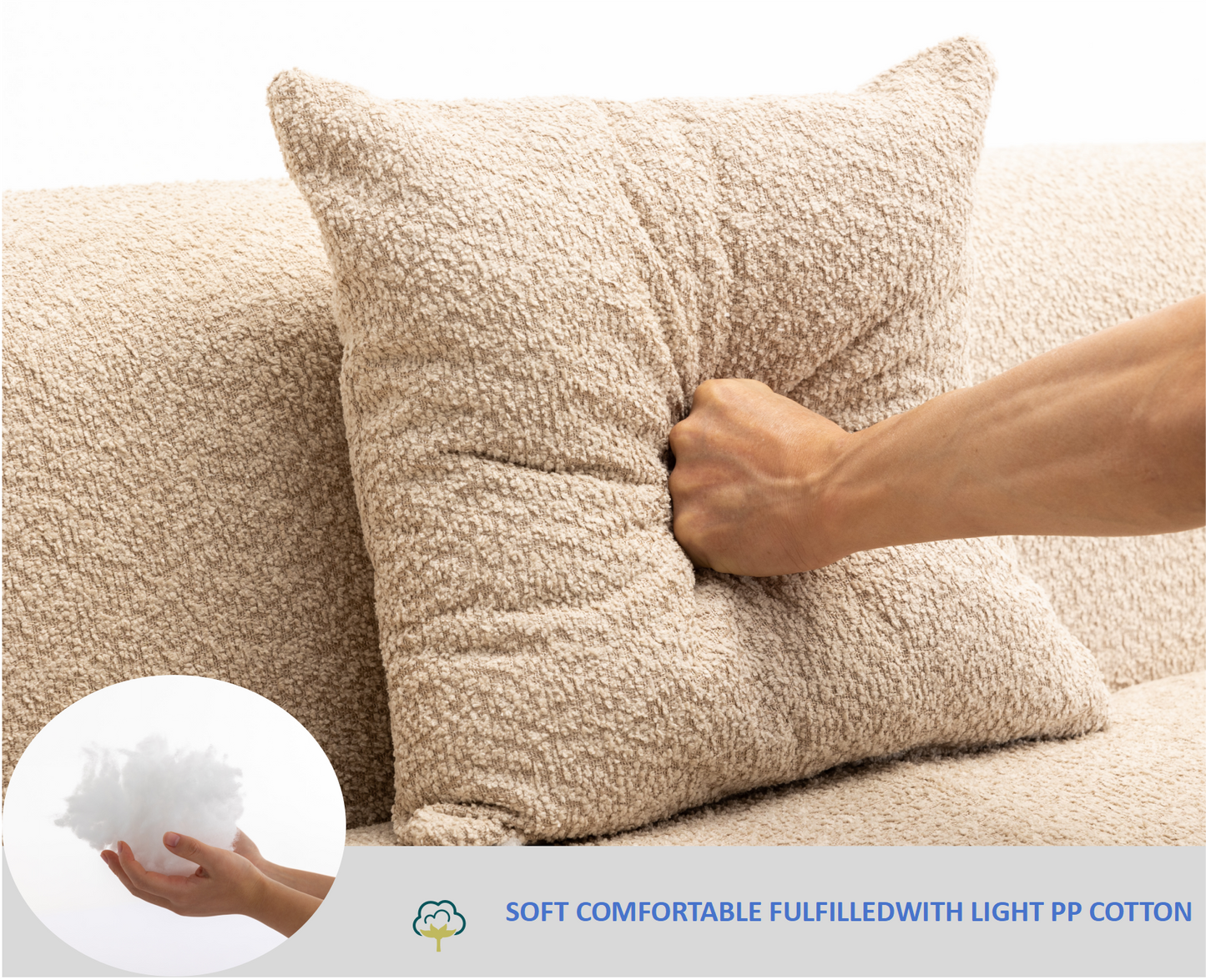 Modular Sofa , Modern Minimalist Style Sofa,  Upholstered ,  Free Combination, Round Fiber Fabric, Anti-Wrinkle Fabric