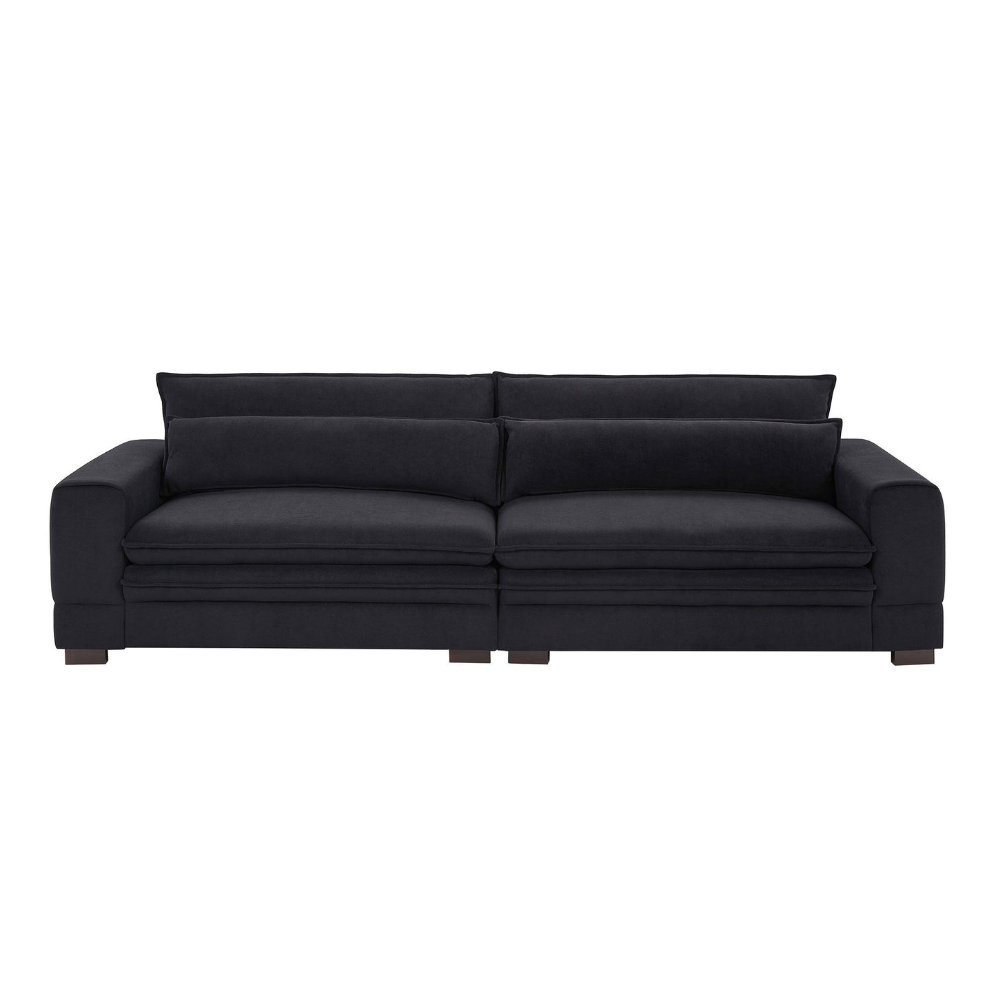 104.72 Inch Fabric Couches for Living Room, Mid Century Modern Sofas  for Bedroom, Apartment, Office BLACK